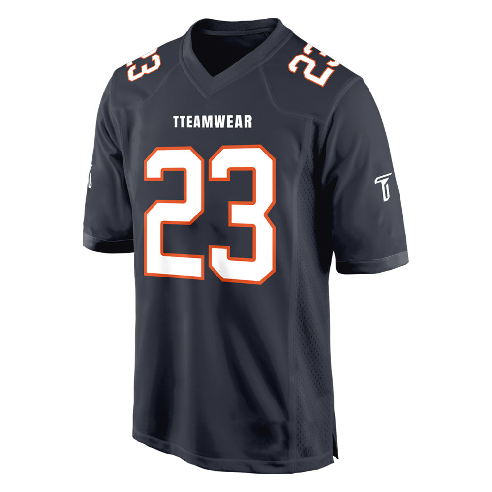 Custom Black White-Red Authentic Football Jersey 3D back view