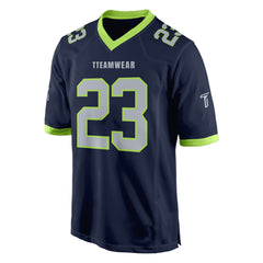 Custom Dark Blue Grey-Green Authentic Football Jersey 3D front view