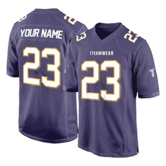 Custom Grayish Blue White-Brown Authentic Football Jersey 3D effect