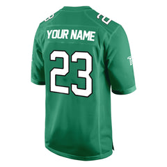 Custom Green White-Black Authentic Football Jersey 3D back view