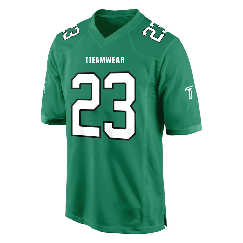 Custom Green White-Black Authentic Football Jersey 3D front view