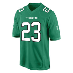 Custom Green White-Black Authentic Football Jersey 3D front view