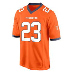 Custom Orange White-Black Authentic Football Jersey 3D front view