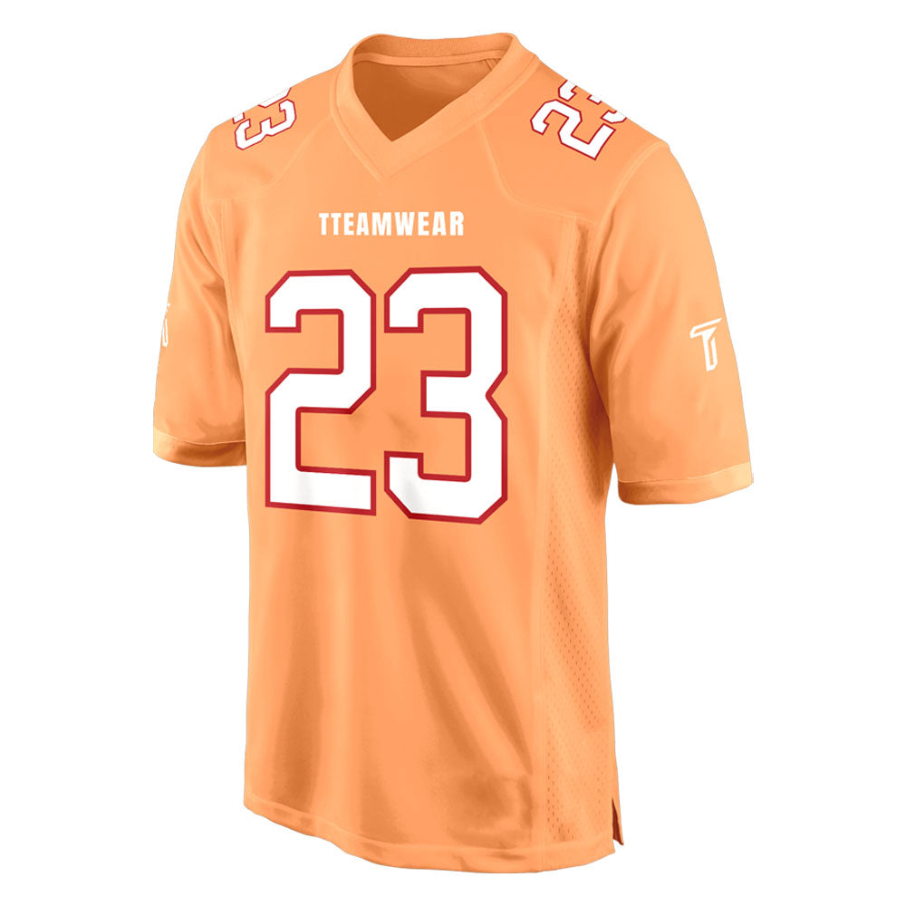 Custom Orange White-Red Authentic Football Jersey 3D front view
