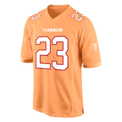 Custom Orange White-Red Authentic Football Jersey 3D front view