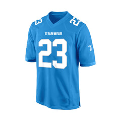 Custom Sky Blue White Authentic Football Jersey 3D front view