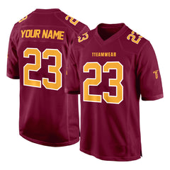 Custom Vermillion Gold-White Authentic Football Jersey 3D effect