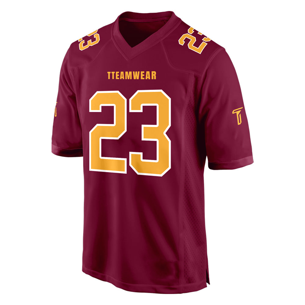 Custom Vermillion Gold-White Authentic Football Jersey 3D front view