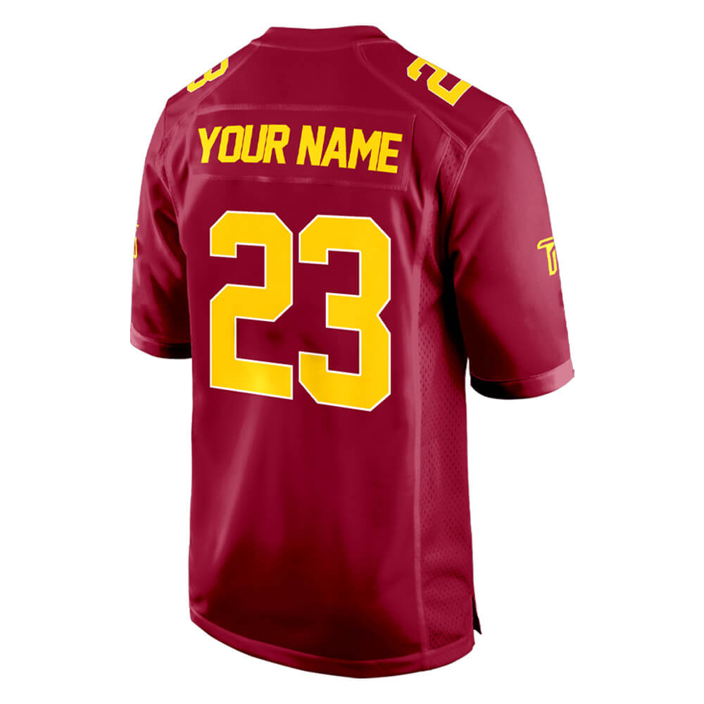 Custom Vermillion Gold Authentic Football Jersey 3D back view