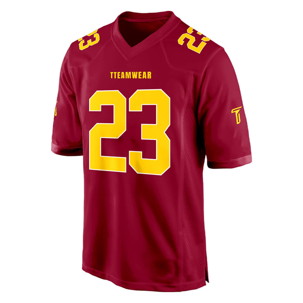 Custom Vermillion Gold Authentic Football Jersey 3D front view