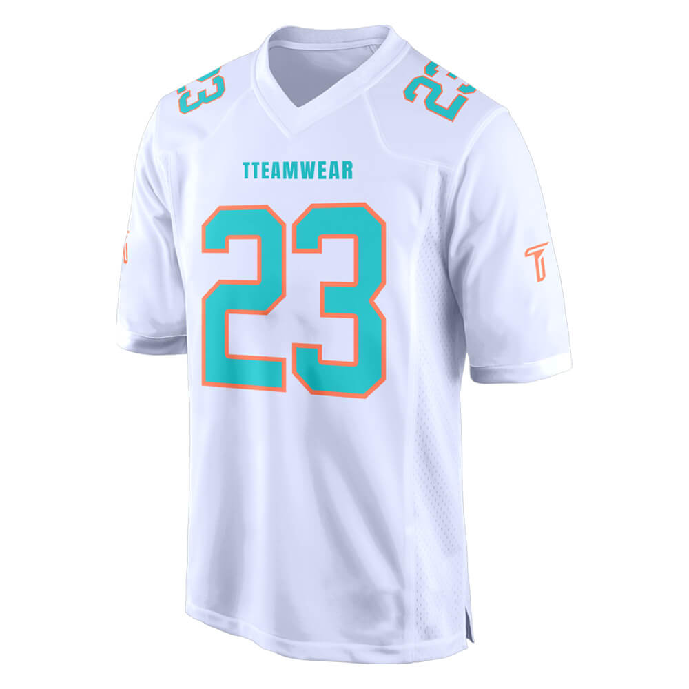 Custom White Malachite-Red Authentic Football Jersey 3D front view