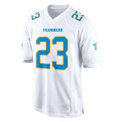 Custom White Malachite-Yellow Authentic Football Jersey 3D front view