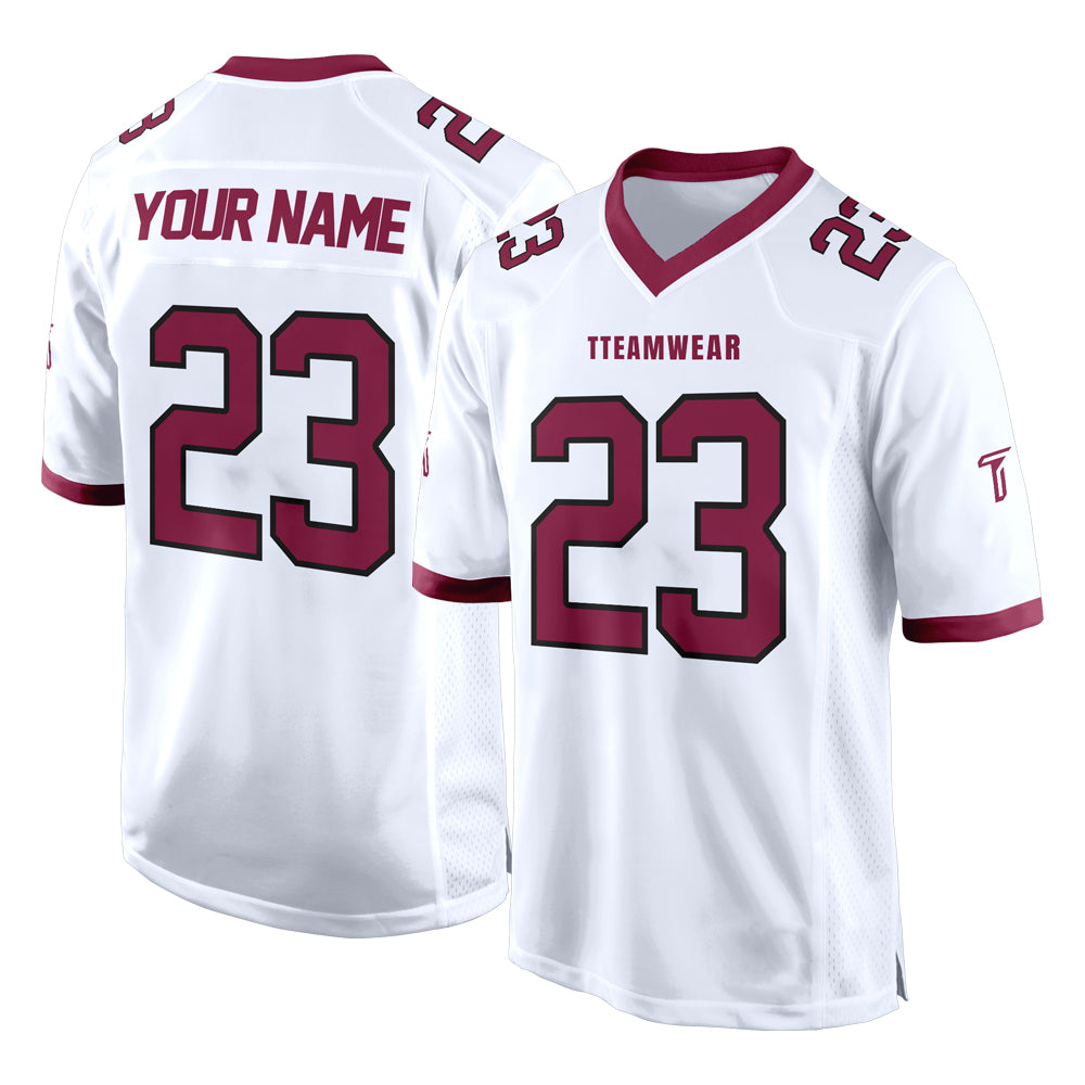 Custom White Red-White Authentic Football Jersey 3D effect