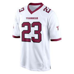 Custom White Red-White Authentic Football Jersey 3D front view