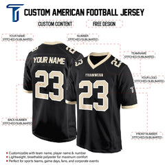 Black Khaki-White Authentic Football Jersey custom content