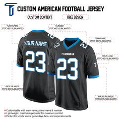 Black White-Blue Authentic Football Jersey custom content