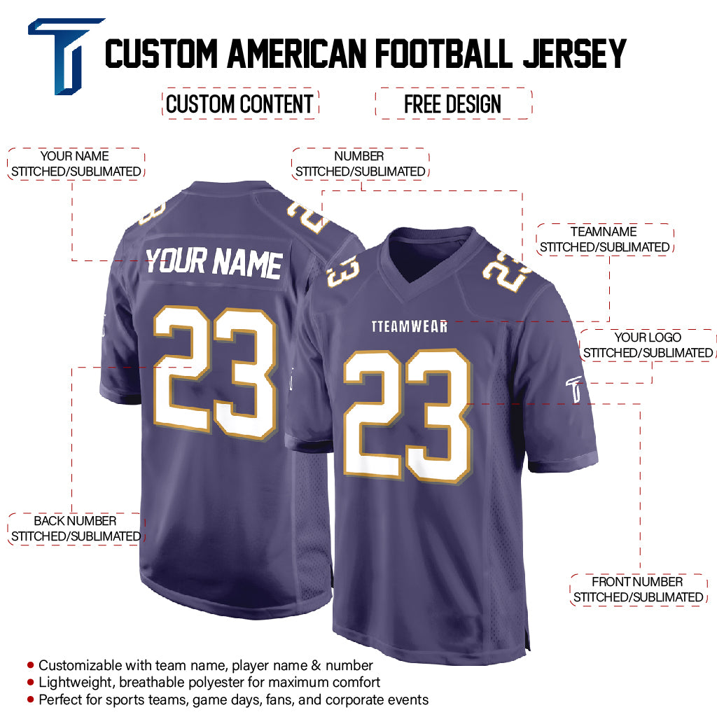 Grayish Blue White-Brown Authentic Football Jersey custom content