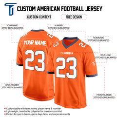 Orange White-Black Authentic Football Jersey custom content