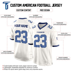 White Blue-White Authentic Football Jersey custom content
