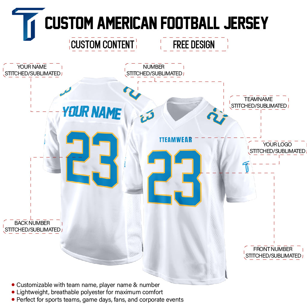 White Malachite-Yellow Authentic Football Jersey custom content