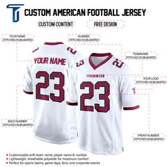 White Red-White Authentic Football Jersey custom content