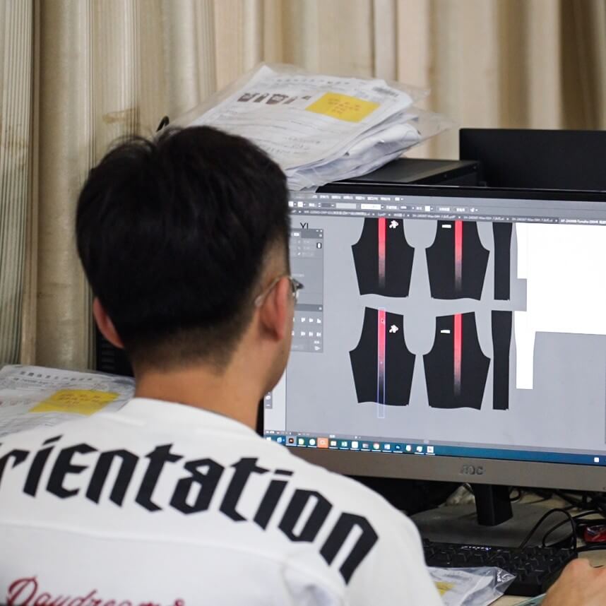 Designer working on the design on computer
