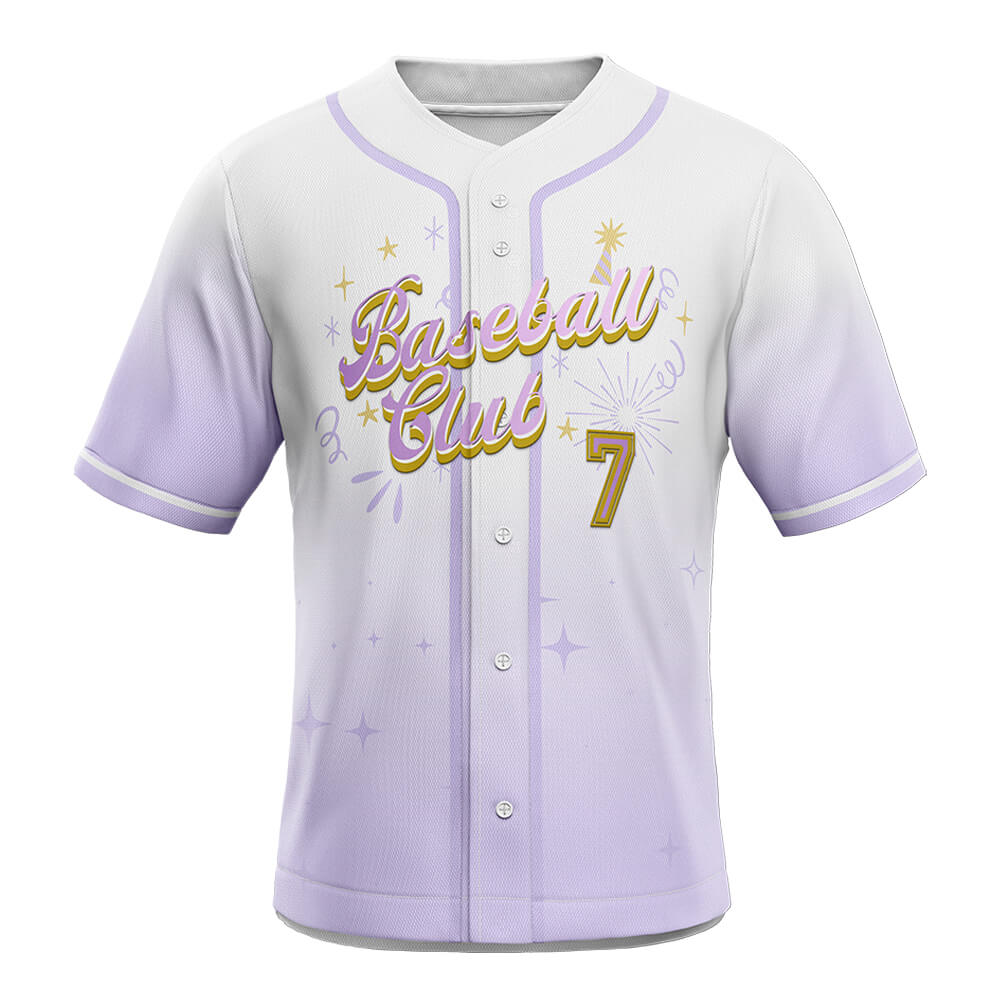Dreamy Lavender Custom Baseball Jersey front view