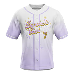 Dreamy Lavender Custom Baseball Jersey front view