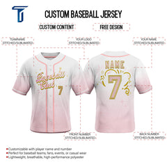 Dreamy Pink Baseball Jersey custom content