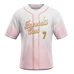 Dreamy Pink Custom Baseball Jersey front view