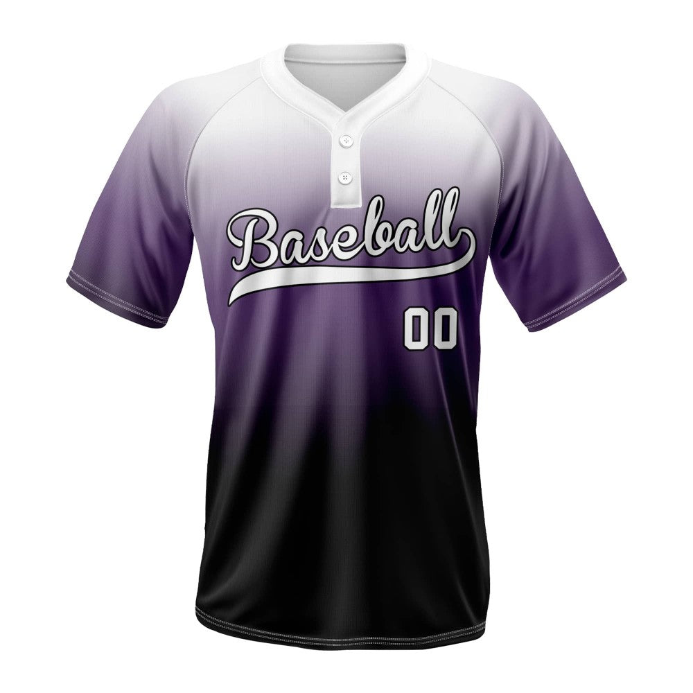 Eggplant Custom Two-Button Baseball Jersey