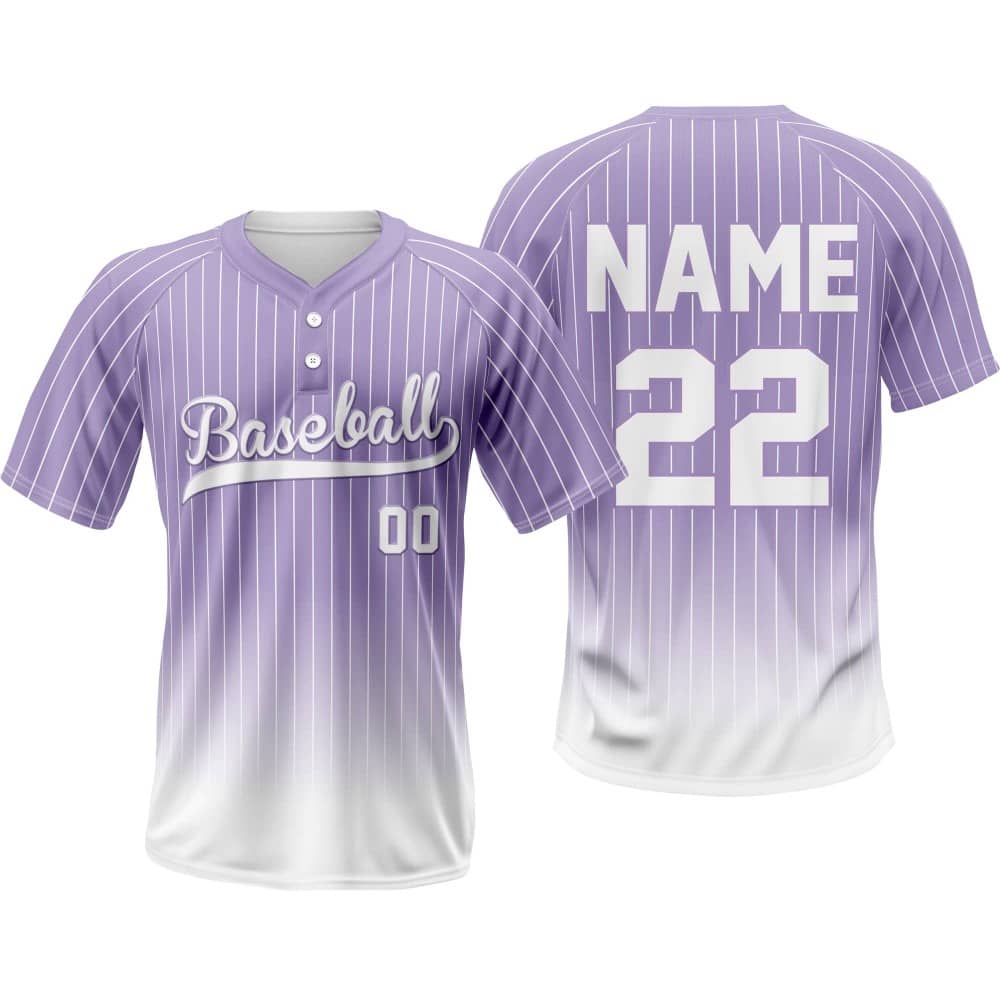 Periwinkle Pinstripe Custom Two-Button Baseball Jersey