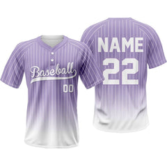 Periwinkle Pinstripe Custom Two-Button Baseball Jersey