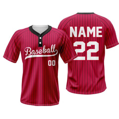 Retro Pinstripe Custom Two-Button Baseball Jersey