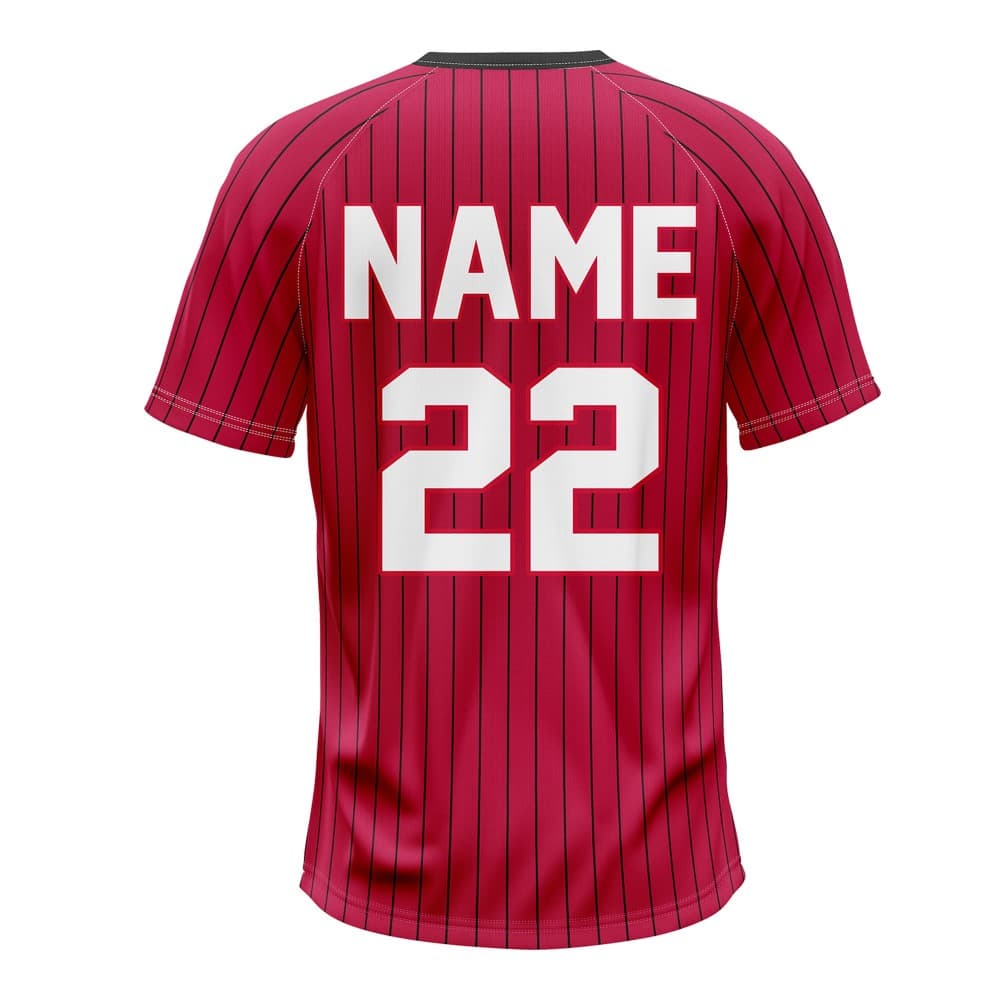 Retro Pinstripe Custom Two-Button Baseball Jersey