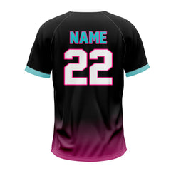Magenta Custom Two-Button Baseball Jersey