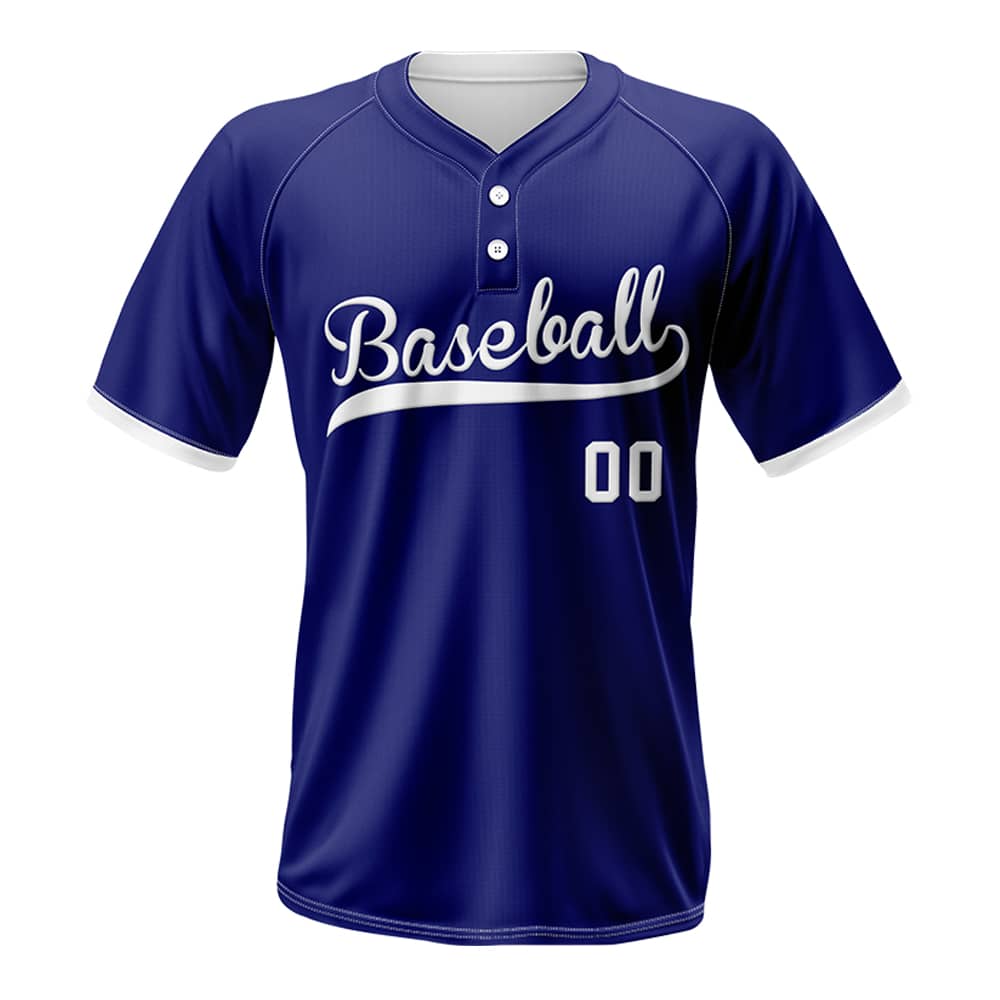Cobalt Custom Two-Button Baseball Jersey