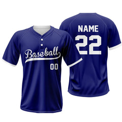 Cobalt Custom Two-Button Baseball Jersey