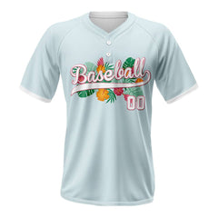 Floral Custom Two-Button Baseball Jersey
