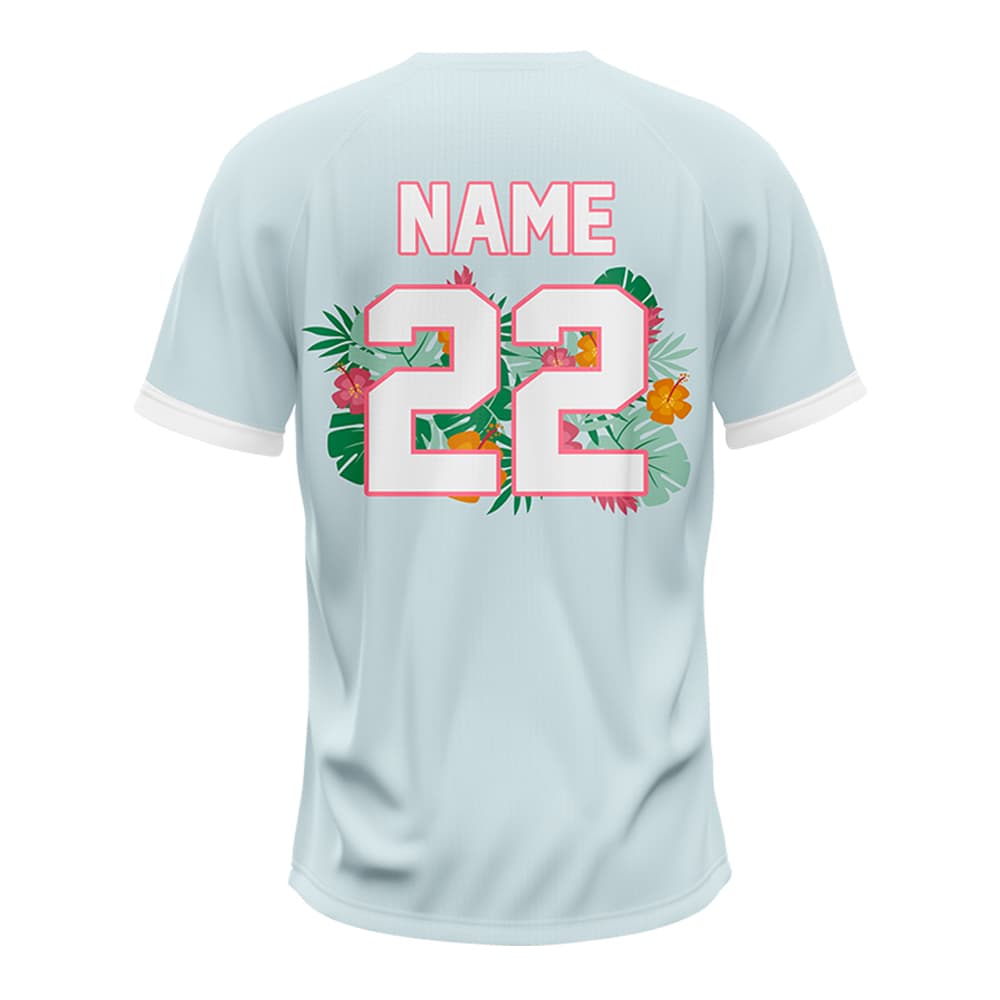 Floral Custom Two-Button Baseball Jersey
