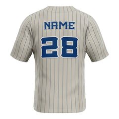 Grey Pinstripe Custom Classic Full Button Baseball Jersey