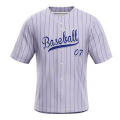 Purple Pinstripe Custom Full Button Baseball Jersey