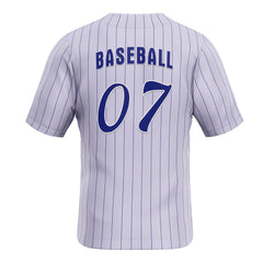 Purple Pinstripe Custom Full Button Baseball Jersey