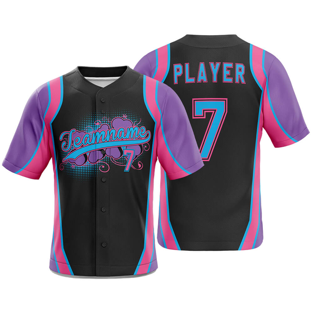 Darkness Custom Full Button Baseball Jersey