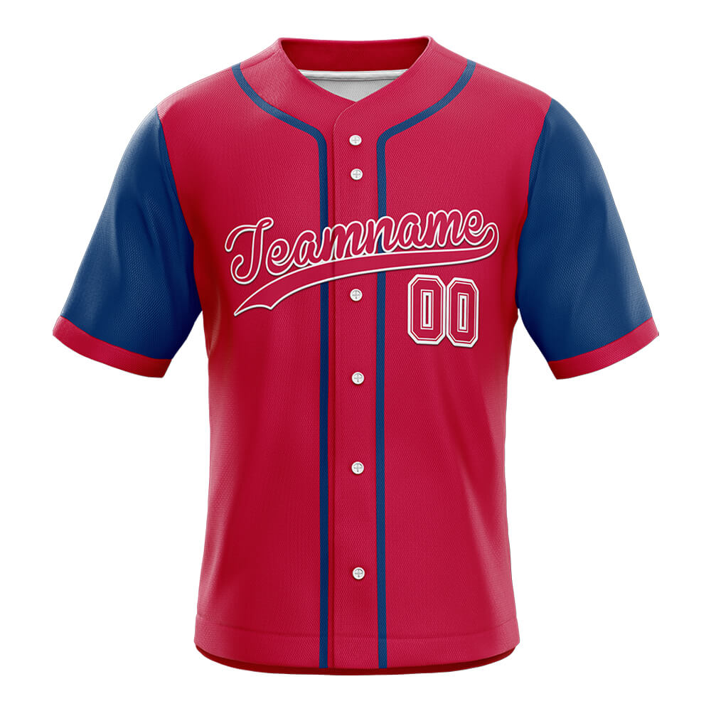 Retro Colorblock Custom Full Button Baseball Jersey