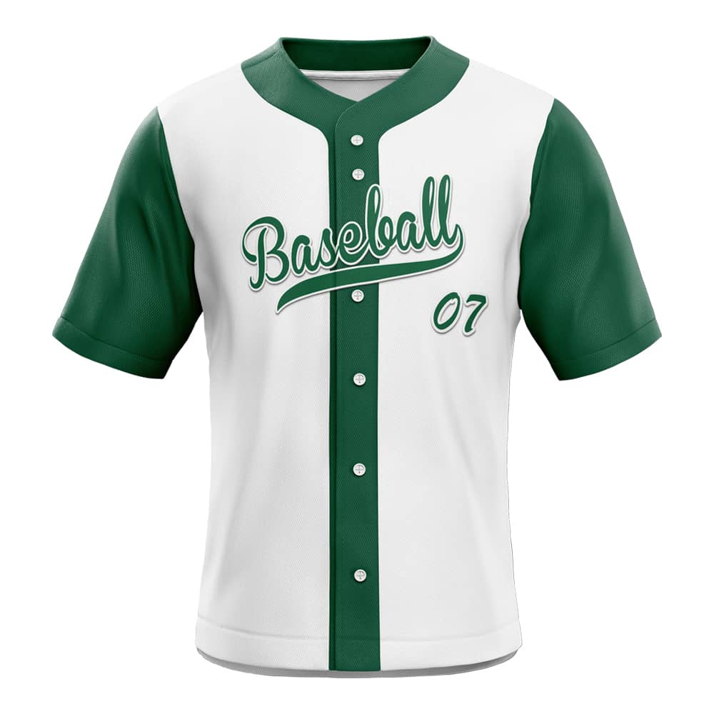 Colorblock Green Custom Classic Full Button Baseball Jersey
