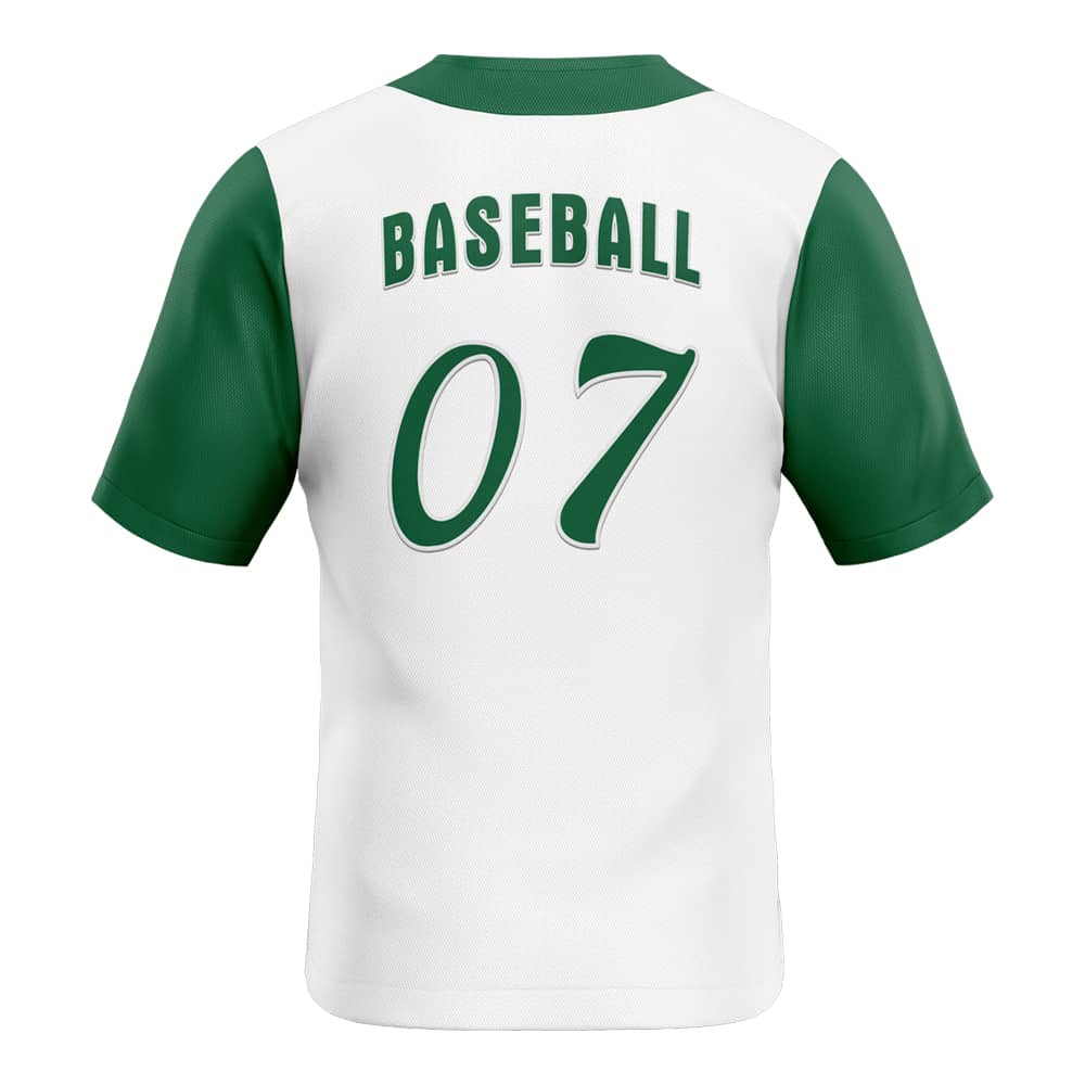 Colorblock Green Custom Classic Full Button Baseball Jersey