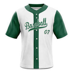 Colorblock Green Custom Classic Full Button Baseball Jersey