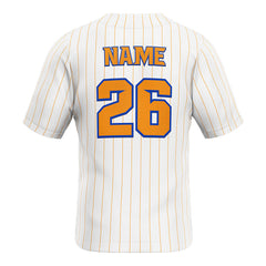 White Pinstripe Custom Classic Full Button Baseball Jersey