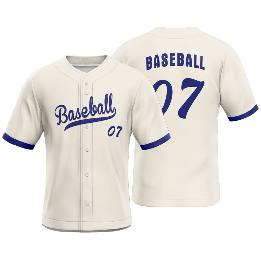 Off-white Vintage Custom Full Button Baseball Jersey